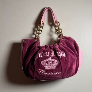 Vintage Juicy Couture Rich Purple Velvet Shoulder Bag